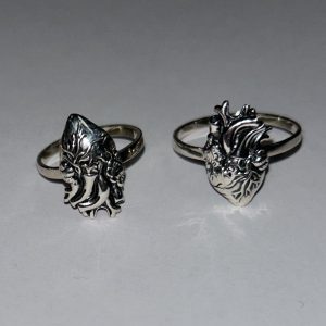 Sterling Silver or Bronze Anatomical Heart Ring - Recycled Sterling Silver