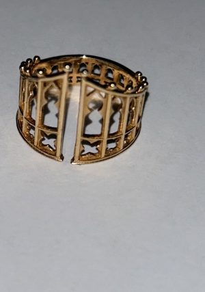 Sterling Silver or Bronze Adjustable Gothic Gate Ring - Bronze