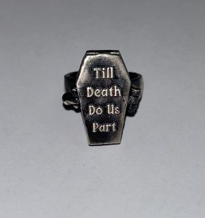 COFFIN POSION RING- Till Death Do Us Part - Silver