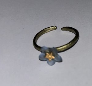 Forget Me Not Single Flower Adjustable Ring